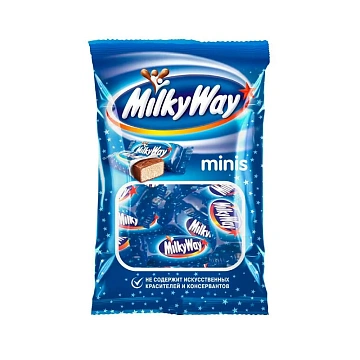 Батончики мини MILKY WAY 'Minis' суфле в молочном шоколаде, 176 г, 2262