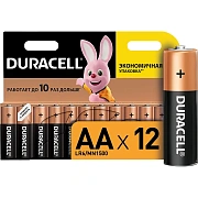 Батарейка Duracell Basic AA LR6, 1.5В, алкалиновые, 12шт/уп