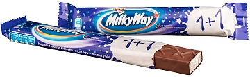 Батончик шоколадный Milky Way 1+1, 52г