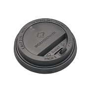 Крышка для одноразовых стаканов Скандипакк TL90 d=90мм, черная, с носиком, 100шт/уп