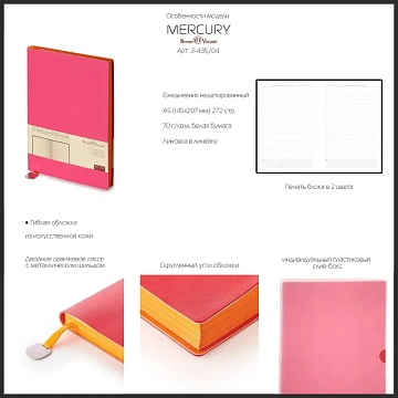Ежедневник недатированный А5 Mercury белый 272 стр. 3-435/14