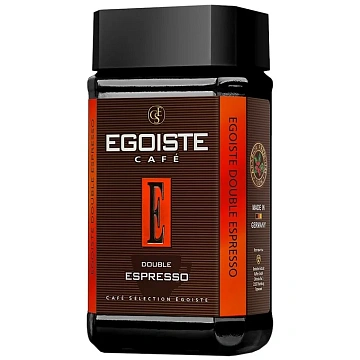 Кофе растворимый EGOISTE 'Double Espresso', ШВЕЙЦАРИЯ, сублимированный, 100 г, стеклянная банка, EG1