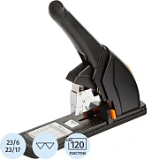 Степлер мощный Deli Effortless E0386(N23/6-23/17)до120л,энергосб,пл/мет,асс