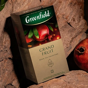 Чай GREENFIELD 'Grand Fruit' черный с гранатом, гибискусом, розмарином, 25 пакетиков в конвертах по