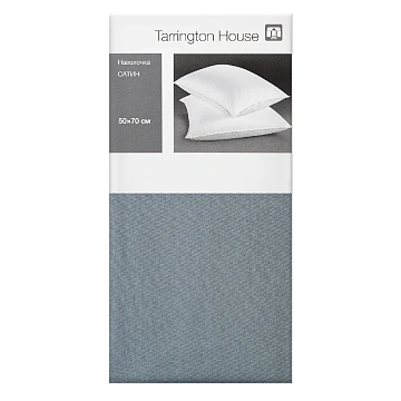 Tarrington House Наволочка сатин темно-серая, 50 x 70см