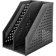 Лоток вертикальный Deli 78999Dark grey складной 2 отделения темно-серый