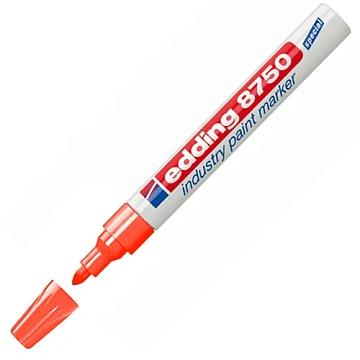 Маркер-краска лаковый (paint marker) EDDING '8750', БЕЛЫЙ, 2-4 мм, круглый наконечник, алюминиевый к