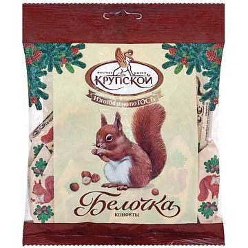 Конфеты шоколадные Белочка Фабрика им Крупской 200 гр