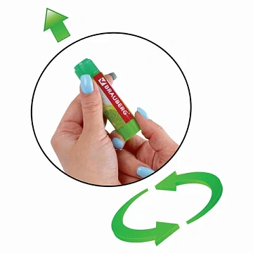Клей-карандаш BRAUBERG 'Fresh Zone', 15 г, 227971