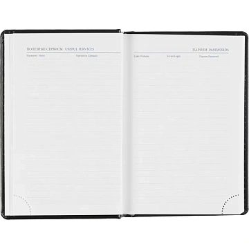 Ежедневник датированный 2026, черный,А6, 100х150 мм,336 стр,Agenda