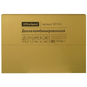 Доска магнитно-маркерная/пробковая OfficeSpace, 60*90см, алюминиевая рамка