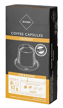 RIOBA Кофе в капсулах Cremoso для кофемашин Nespresso 10шт, 52г