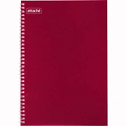 Бизнес-тетрадь А4 80л ATTACHE, спираль,бордо, блок 60г, обложка 215г