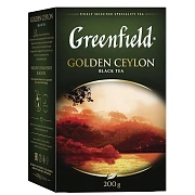 Чай листовой GREENFIELD 'Golden Ceylon' черный цейлонский крупнолистовой 200 г, 0791-10