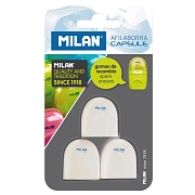 Ластик Milan CAPSULE для ластикоточилки, каучук, 3 шт в блистере (BNM10258)