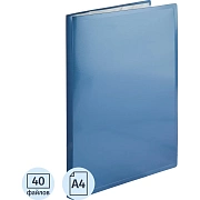 Папка файловая 40 файлов Attache Metallics А4, 800мкм, этикетка, синий