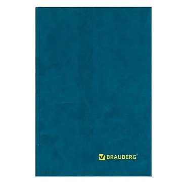 Книга учета 96 л., клетка, твердая, бумвинил, блок офсет, А4 200х290 мм, BRAUBERG, светло-синяя, 130
