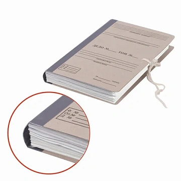 Папка архивная для переплета 'Форма 21' 80 мм, с гребешками, 4 отверстия, завязки, STAFF, 112172