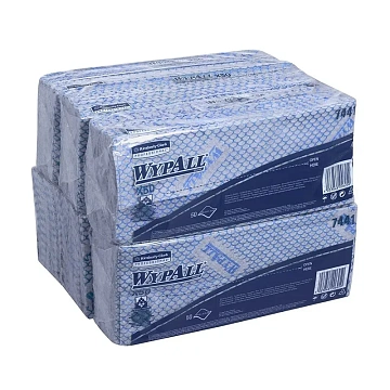 Протирочные салфетки Kimberly-Clark WypAll Х50 7441, листовые, 50шт, 1 слой, синие