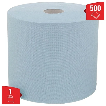 Протирочный материал Kimberly-Clark WypAll L20, 7300, для сильных загрязнений, в рулоне, 190м, 2 слоя, синий