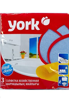 Салфетка хозяйственная York 35х35см, вискоза, 3шт/уп