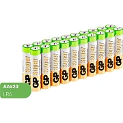 Батарейки КОМПЛЕКТ 20 шт., GP Super G-Tech, AA (LR6,15А), алкалиновые, пальчиковые, 15A-2CRVS20, GP