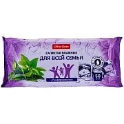 Салфетки влажные Officeclean 50шт, экстракт зеленого чая